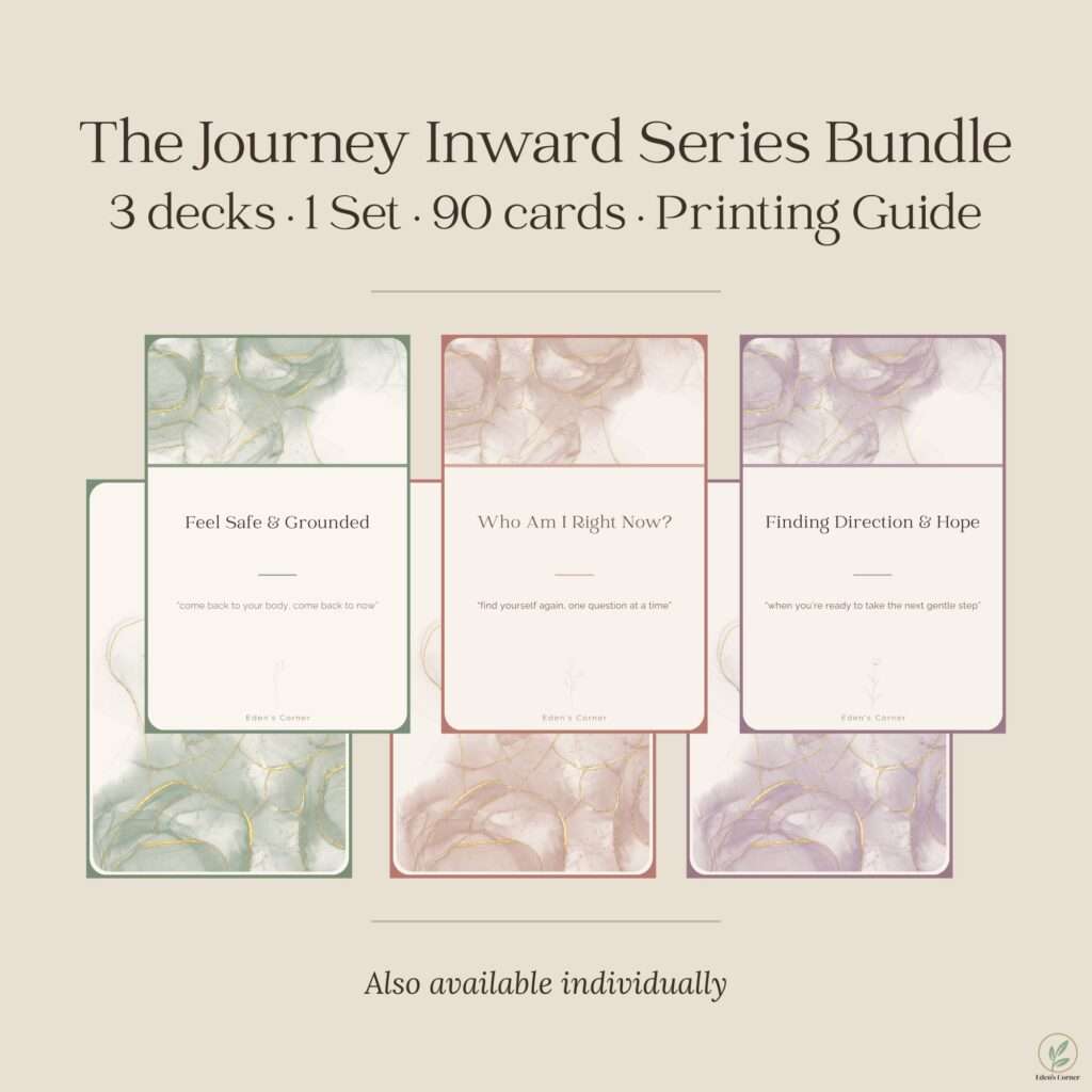 Journey Inward Prompt Cards Bundle - journal prompt bundle for feeling lost
