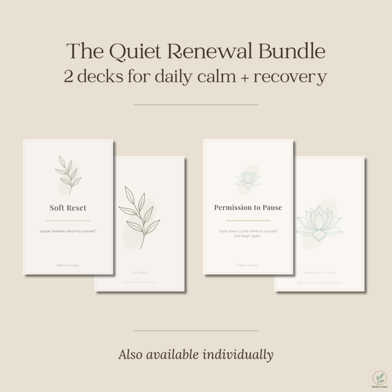 Quiet Renewal Bundle featuring Permission to Pause and Soft Reset card decks
