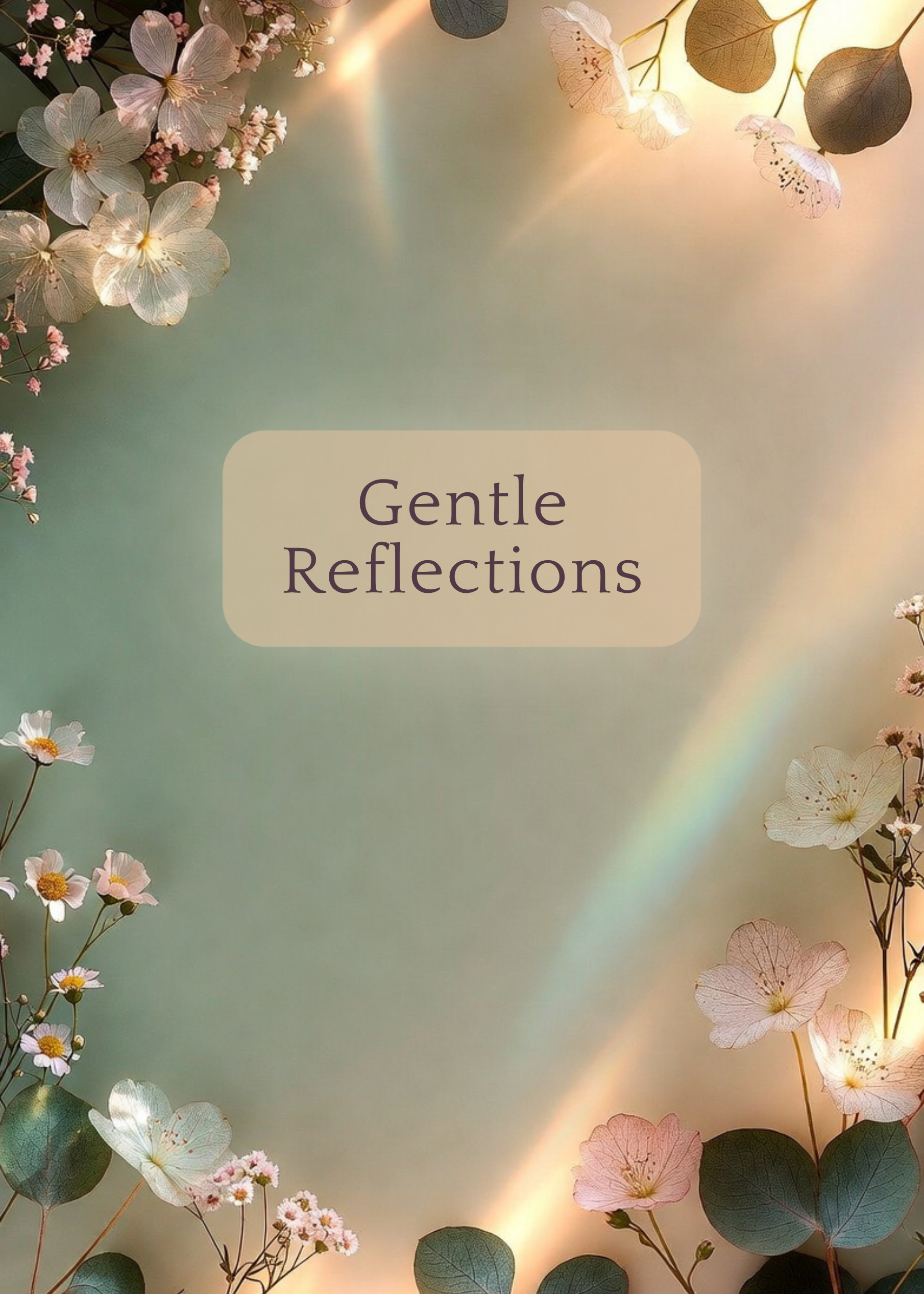 Gentle Reflections spiral notebook with a soft floral rainbow cover