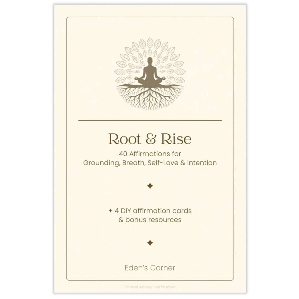 Root & Rise affirmation card deck cover