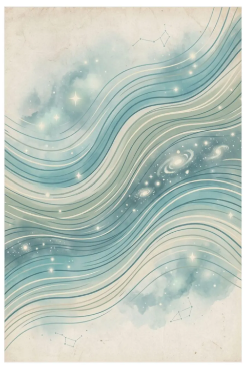 Cosmic Drift minimalist abstract wall art poster