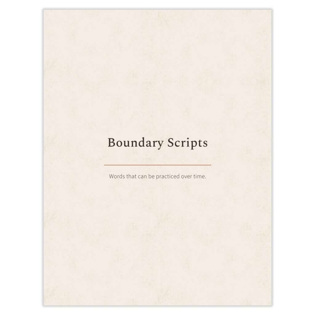 Section divider: 'Boundary Scripts — words that can be practiced over time.