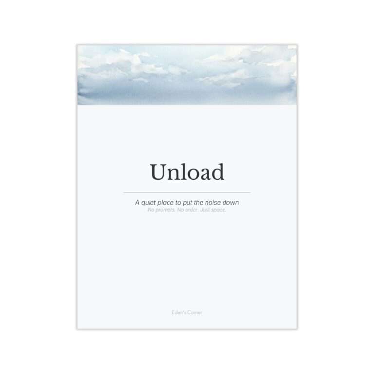 Unload brain dump journal cover for racing thoughts and overwhelm