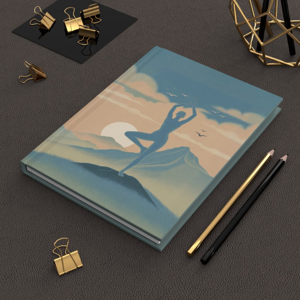 Morning Stillness Yoga Journal styled for a morning yoga practice