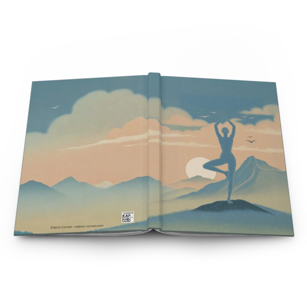 Close-up of the Morning Stillness Yoga Journal matte hardcover